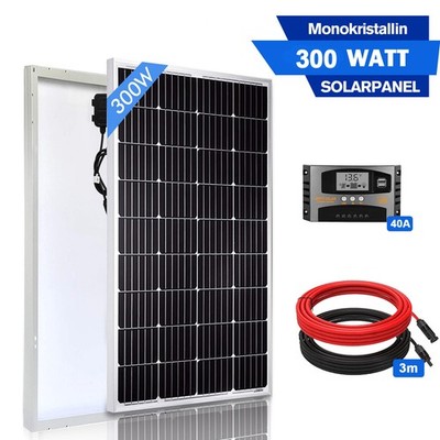 Gliese 300W Mono Solarpanel Set Batterieladegerät Haus Boot Wohnmobil Off Grid