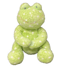 Russ Baby Froggles Green Frog Plush White Polka Dots Stuffed Animal Lovey 8"