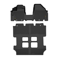 TPE All Weather Floor Mats for Odyssey 2011-2017 Cargo Liners 2PCS Black