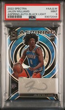 2022-23 SPECTRA ASPIRING BLACK LIGHT AUTO RC JALEN WILLIAMS 10/10 PSA9 POP1