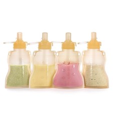 Baby Food Pouch Refillable Baby Squeeze Silicone Yummy Pouch, Soft Reusable S...