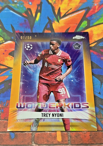 2024-25 Topps UEFA Club Competitions Wonder Kids Trey Nyoni 01/50 Gold Refractor