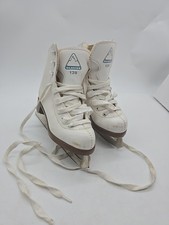 Glacier by Jackson 120 Ice Skates White Girls Size 10 Figure Skate White Leather