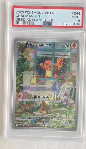 2023 POKEMON OBSIDIAN FLAMES ETB PROMO #044 CHARMANDER PSA 9