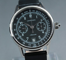 Chronographe Longines Heritage L2.800.4 automatique L788.2 cadran noir révisé