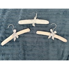 Set of 3 Luxurious Padded Satin Hangers with Ribbon Bows for Delicate Garments