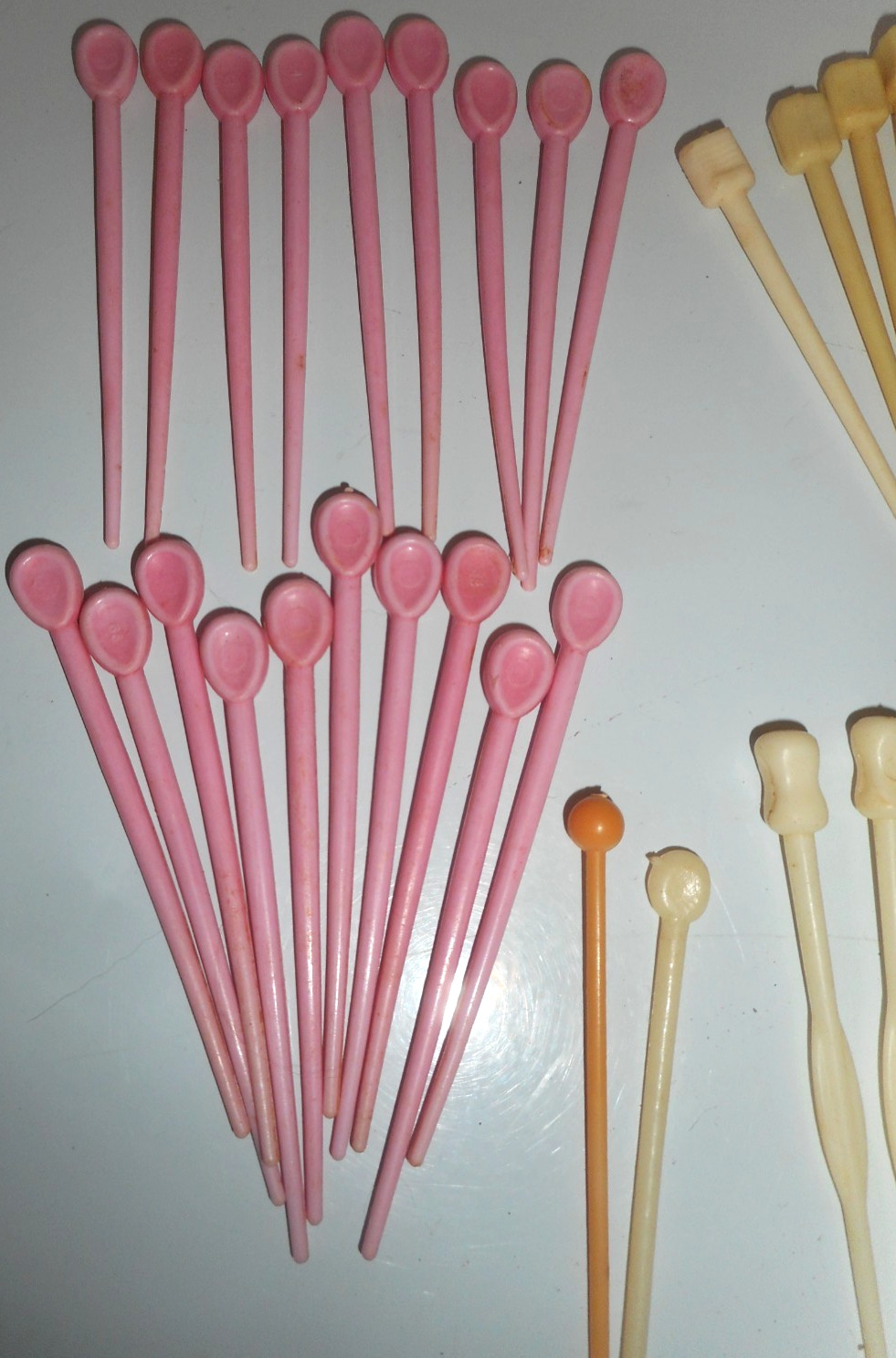 42 Vintage Misc Lot Hair Roller Pins Curler Picks 1960s Pink White Beige USED