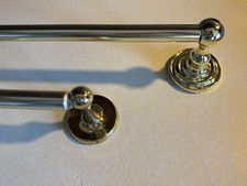 Solid Brass Vtg Towel Bar Toilet paper holder 1980's Bathroom Set