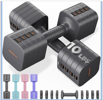 5-In-1 Adjustable Dumbbell Set of 2, 12LBS/20LBS Hand Weights for Women, 1S-Adju
