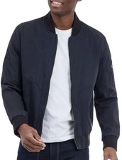 NWT Lucky Brand Men's Full-Zip Classic Cotton Bomber Jacket Blue Size Small