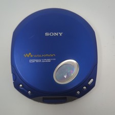 Sony Walkman D-E350 BLUE ESP Max Portable CD Player Tested - No Battery Cover