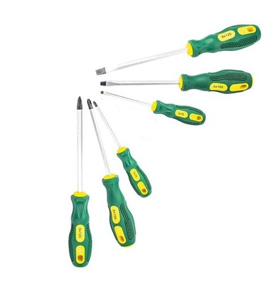 6-teiliges Schraubendreher-Set mit magnetischer Spitze - Kreuzschlitz und Flachkopf, gepolsterter Griff