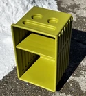 Vintage IKEA Didrik Avocado Green Bedside Table Rolling Trolley Cart Cabinet