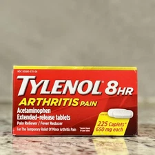 1 box-TYLENOL Arthritis&Joint Pain Acetaminophen Caplets , 225ea *NEW-FREE Ship*