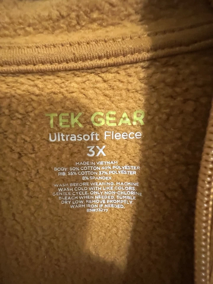 Толстовка с капюшоном из флиса Tek Gear Ultrasoft 3XL желтая с карманами и отверстиями для большого пальца - Изображение 3 из 4