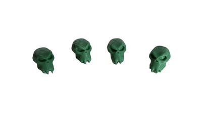 4pc Set Green Orc Skull Valve Stem Cap Covers Unique Stylish 3D Printed Gift