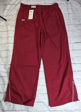 Under Armour Pregame Track Pants Women XL 36x30 Red Woven Athletic Athleisure 