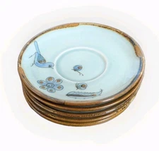 Lot of 5 Ken Edwards Tonala El Palomar "Blue Bird" Plates (6.5"), Made in Mexico