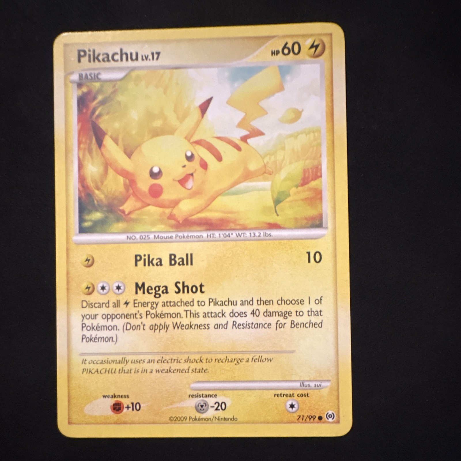 Pokemon TCG Arceus Pikachu 71/99 Common Regular Unlimited 60 HP