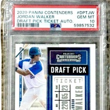 2020 Panini Contenders Jordan Walker Auto PSA 10 RC Draft Ticket