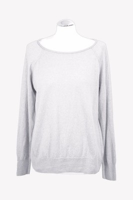Cynthia Rowley Damen Pullover Gr. 42 (XL) Grau Wolle Pullover Langarm Sweatshirt