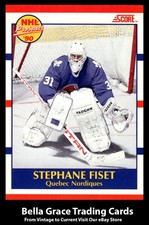 1990-91 Score Canadian Stephane Fiset #415 Quebec Nordiques Rookie NHL Hockey