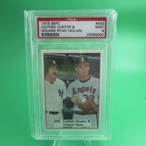 SSPC 1975 Catfish Hunter & Nolan Ryan #593 PSA 9 (Rare Noland Error)