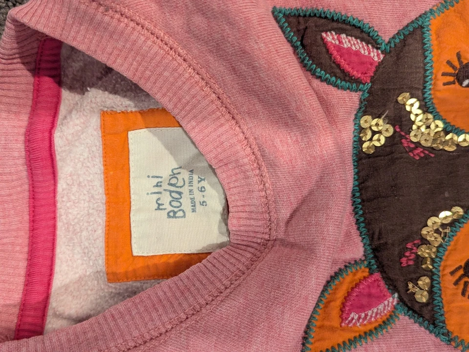 ***Mini Boden**  Applique Fox Sweatshirt 5-6 - Image 2 of 4