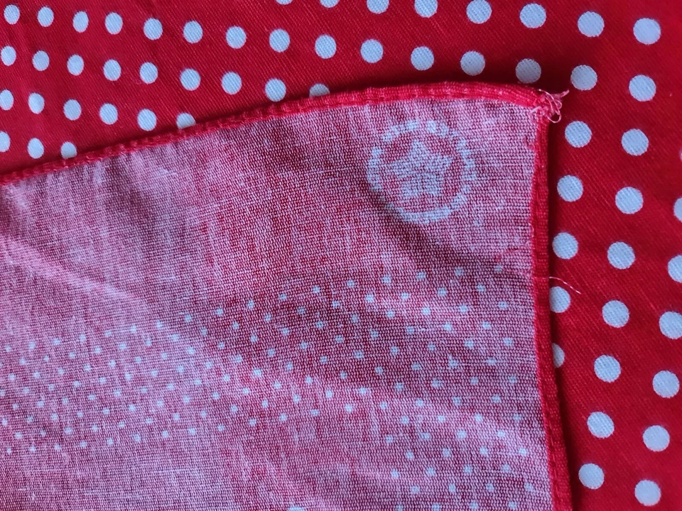 SCARF 复古正品圆点红色白色棉 21 英寸小号方形 — 第 4/4 张图片