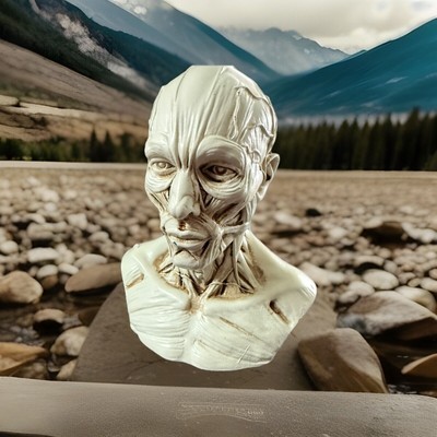 HUMAN MODEL ANATOMY FACIAL FEATURES RESIN SMALL DESK TOP