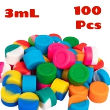 100Pcs 3mL Silicone Container Non-Stick Round Jar Mixed Color Food Storage Case