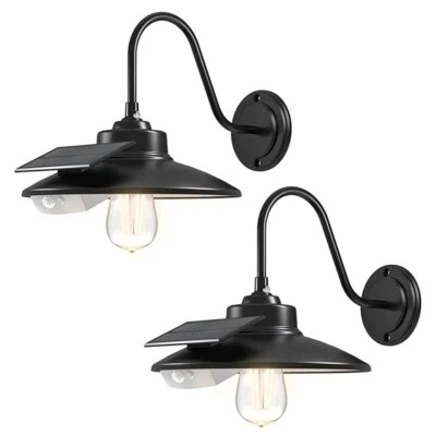 UMEXUS 2 Pack Outdoor Solar Power Barn Light Motion Sensor Wall Light Exterior Fixture