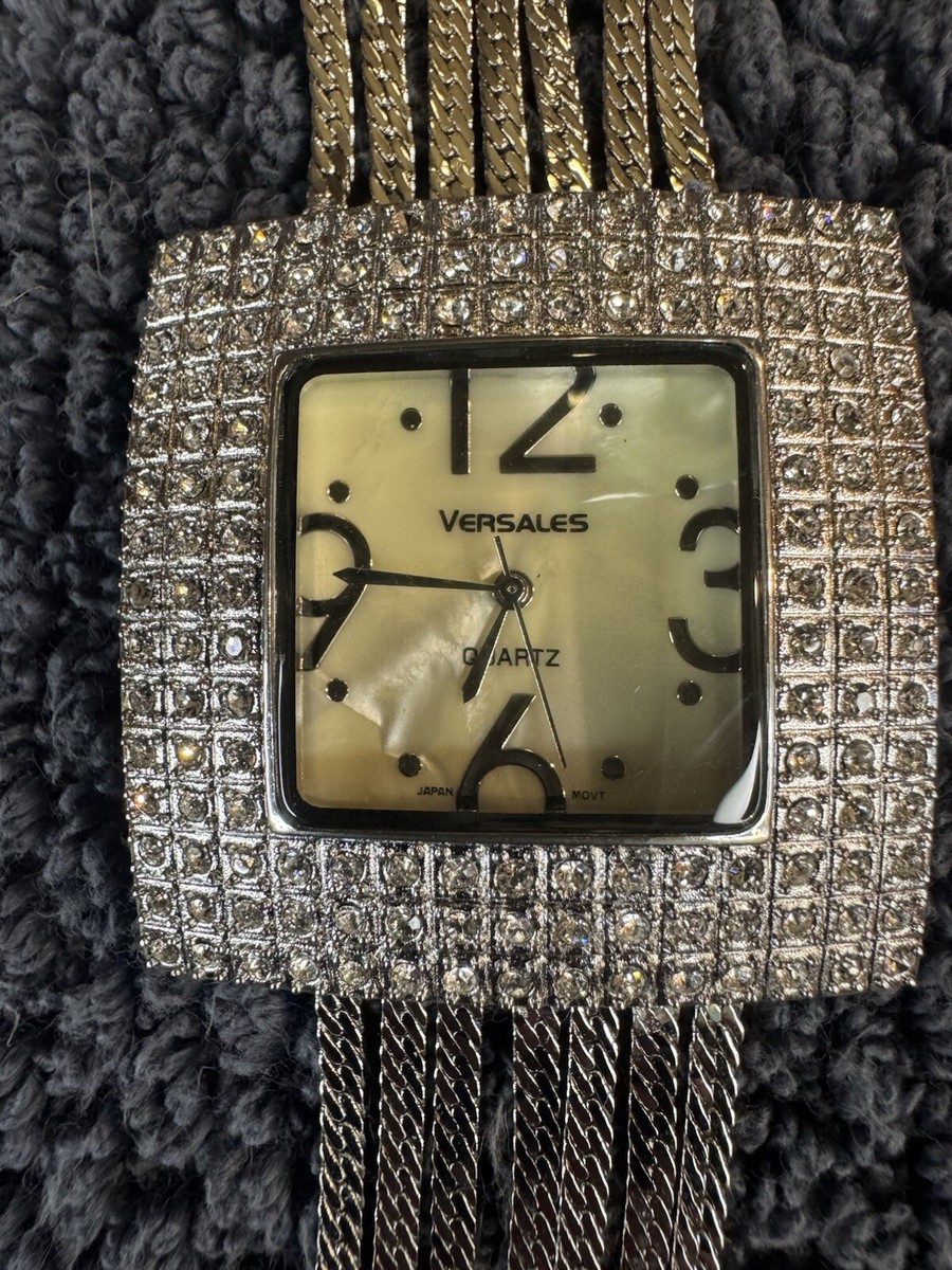 Versales Quartz Silver-Tone Watch with Multicolor Rhinestone Floral Design Versales Women main image 4