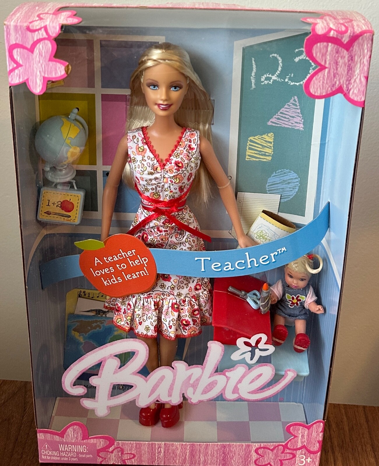 Forever Teacher Barbie Doll & Student Doll Set 2005 Mattel J0479 New OO