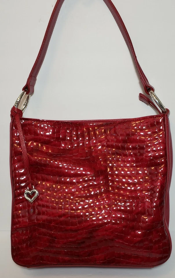 BRIGHTON CHER COLLECTION CHER LIPSTICK RED PATENT LEATHER SHOULDER HANDBAG $330