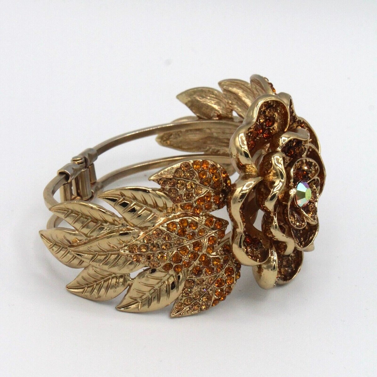 Kirks Folly Iridescent Crystal Flower bracelet Kirks Folly Bee Cuff Bracelet Crystal Rhinestone Enamel  main image 4
