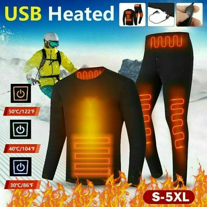 SAOLA Tuta Inverno Intimo Caldo Pantaloni Riscaldamento Donna Riscaldata Uomo Top USB Set Elettrico