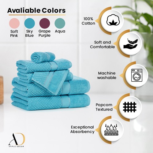 Ample Decor Washcloths Set of 5/20/200 - Fingertip Towels for Bathroom - Picture 38 of 40