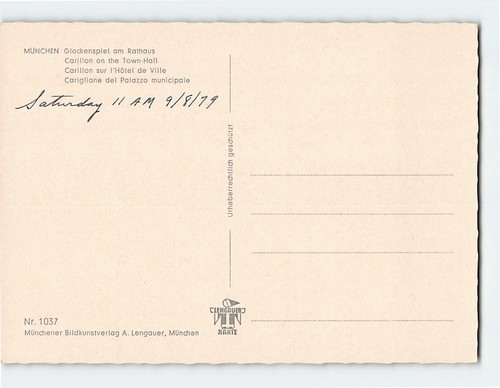 Postcard The Carillon On The Town Hall  Rathaus-Glockenspiel Munich Germany - Picture 2 of 2