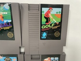 Lot Of 7 NES 5-Screw Carts Only Black Label Mario, Hogans Alley, Gumshoe NICE!!