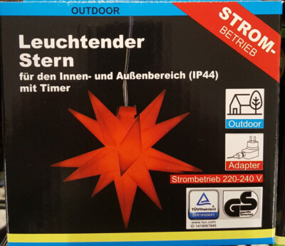 12 cm SPARSAMER LED WEIHNACHTSSTERN mit Timer fr innen + aussen | eBay.de