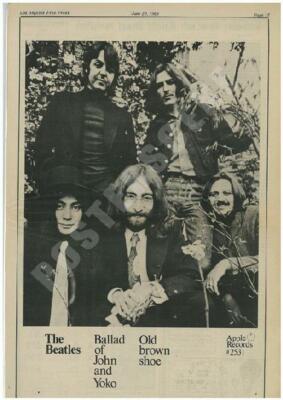 BEATLES BALLAD JOHN YOKO LP PROMO AD POSTER 1969 ORIGINAL | eBay