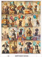 BIRTHDAY DOGS - COMPLETE SHEET OF 20 STICKERS