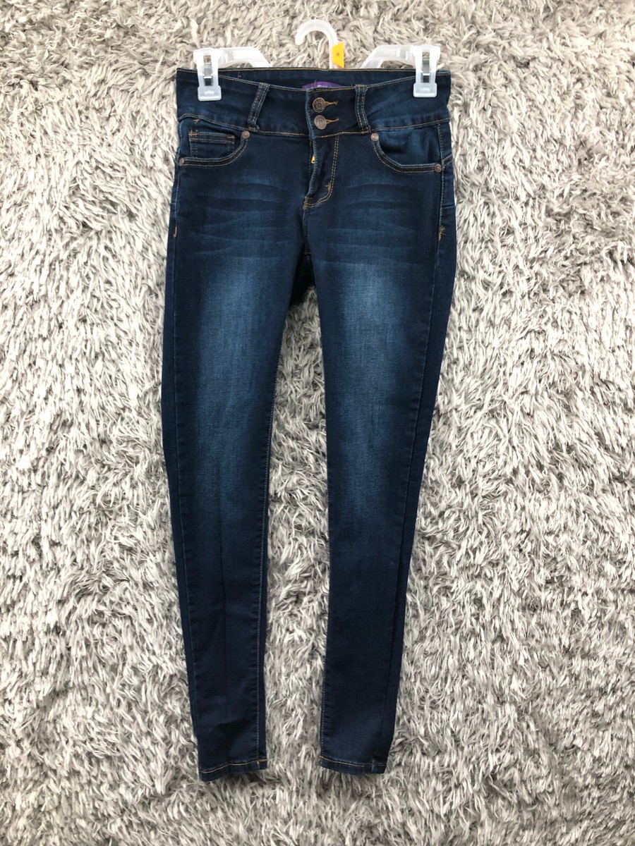 Bamboo Skinny Jeans Size 1/2 Juniors Mid Rise Dark Wash Blue Bamboo Skinny Jeans Size 1/2 Juniors Mid Rise Dark Wash Blue