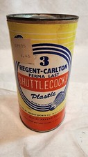 Vintage Regent Carlton Perma Last 3 Plastic Shuttlecocks Badminton Tin England