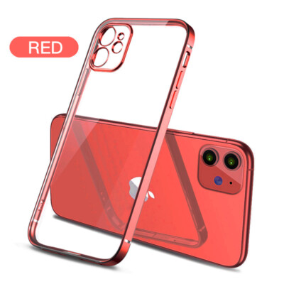 For iPhone 15 Plus 13 Pro Max 12 Pro Case Shockproof Plating Clear TPU Cover