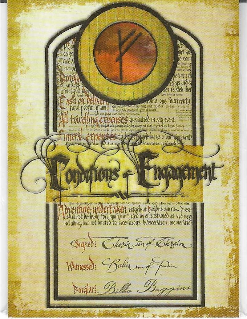 2014 Hobbit An Unexpected Journey Bilbos Contract BC-01 Trading Card