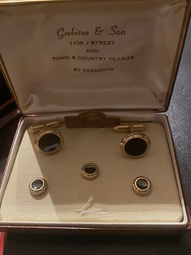 KREMENTZ 14k overlay gold cuffs and buttons vintage - Picture 3 of 7