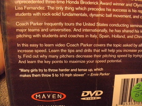 Increasing Speed Dvd Softball Instructional Ernie Parker Elite Video - Picture 6 of 6