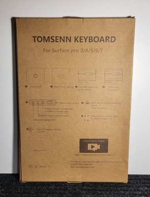 TOMSENN Surface Pro Type Cover, Portable Wireless Bluetooth Keyboard Brand New